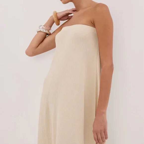 Authentic DISSH Alias Natural Textured Knit Strapless Midi Dress - Picture 3 of 7